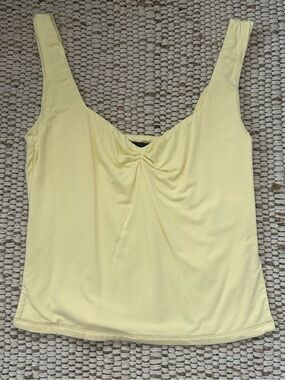 White Fox Yellow Tank Top